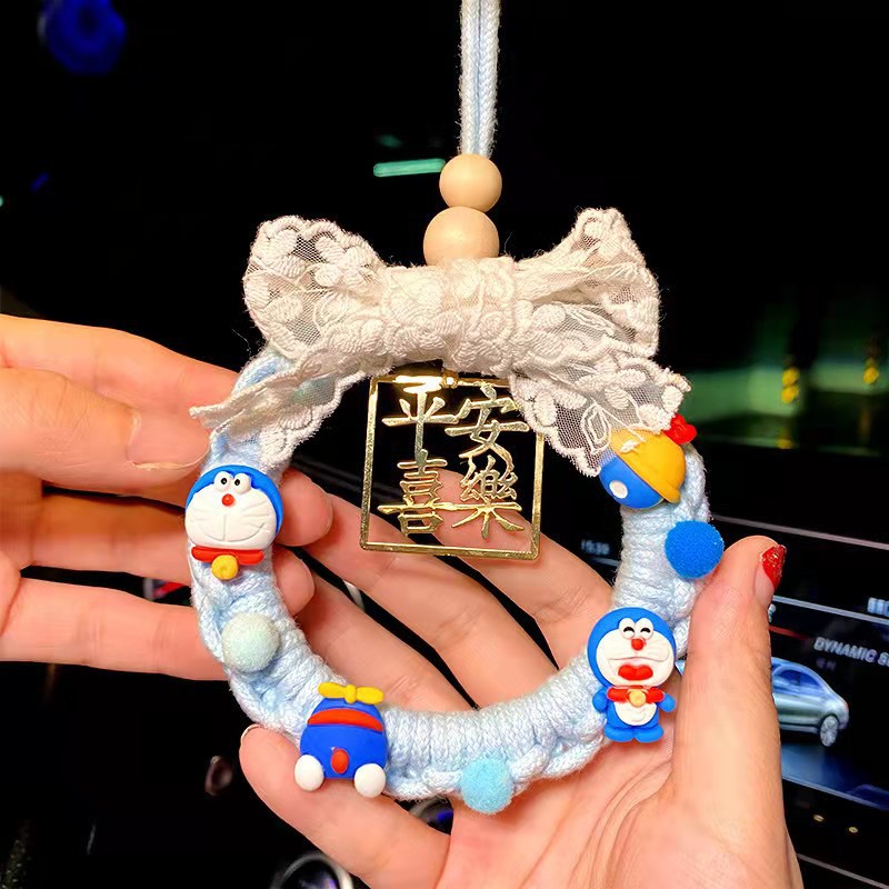 Shake-in-the-hand diy woven rope Ping An Happy car pendant in car pendant pray for a blessing in the car and hang in the car