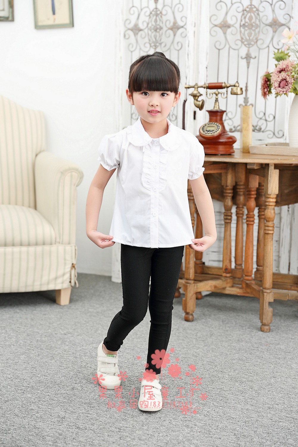 Áo sơ mi trắng cho bé trai Áo dài tay cotton Áo sơ mi trắng Trường tiểu học và trung học mẫu giáo áo sơ mi trẻ em nữ đẹp