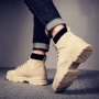 Giày mùa đông Martin Giày nam gió nam dụng cụ cao để giúp giày nam trong giầy cotton ulzzang retro ủng ngắn thủy triều những đôi giày boot nam