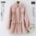 2020 Winter New Women Hained Sheep Shear Jacket Ai Meili 100% Wool Drawopes Slim Fur Top - Faux Fur Faux Fur