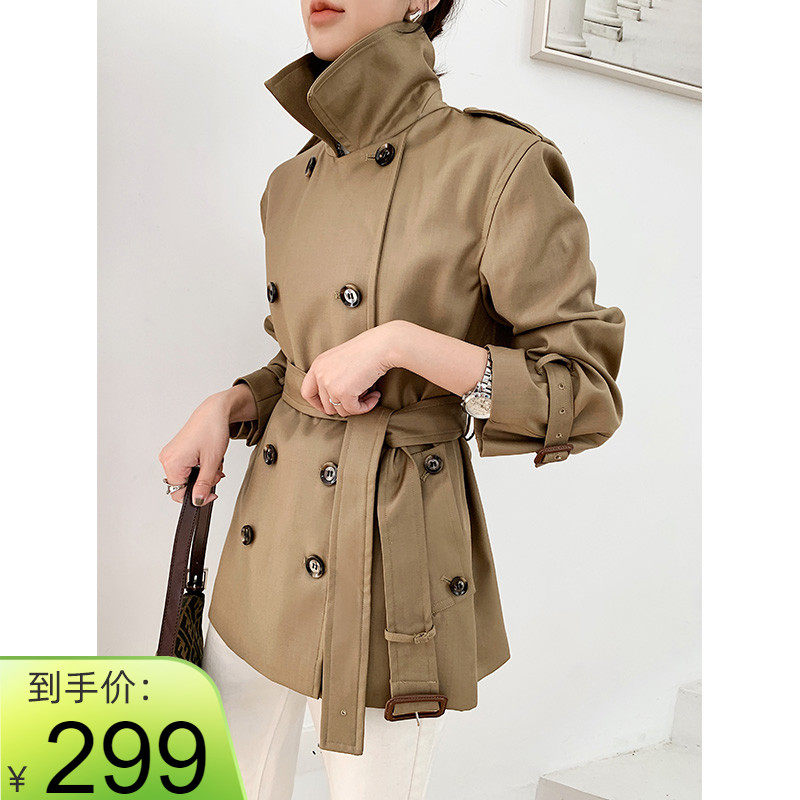 Break code Autumn B Home new female Inn Wind Short version Wind clothes lacing loose design feeling small and medium short jacket