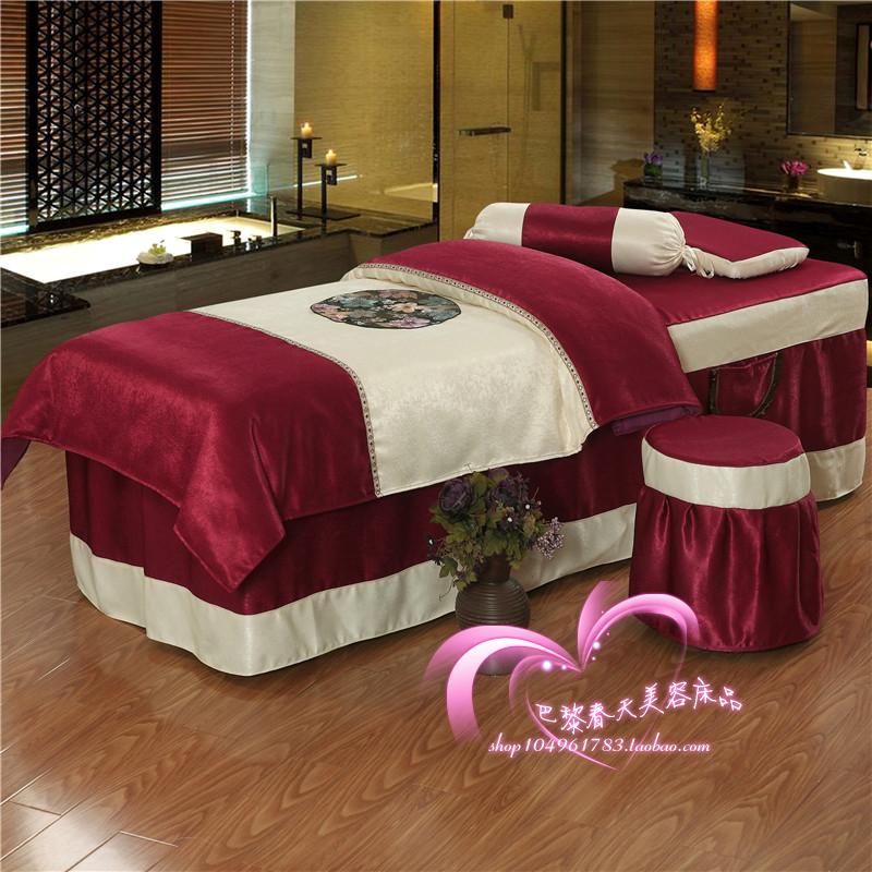 Cao cấp vẻ đẹp giường bao gồm bốn bộ thẩm mỹ viện đặc biệt massage trị liệu massage giường thiết lập với lỗ đặc biệt cung cấp