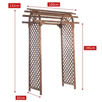 Courtyard anticorrosive wood fence gate garden fence arches flower frame climbing vine outdoor solid wood fence grape q