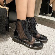 Ultra-fire mesh yarn Martin boots Summer thin Womens summer breathable mesh boots Thin Explicit Feet Small Summer hollow net boots