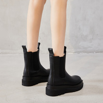 Martin boots 2021 new female spring and autumn pure leather fashion foreign style short hot weather high height small smoke tube