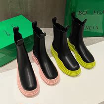 Genuine summer Martin boots summer thin female jk heightened pink summer color-based smoke tube boots Chelsea boots
