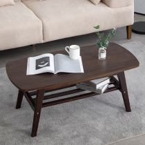 Simple Living Room Tea Table Solid Wood Bilayer Tea Table Small Family Type Modern Dining Table Dual-use Nordic Rectangular Small Table
