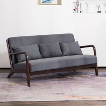 Nordic Solid Wood Sofa Small Family Style Living Room Balcony Modern Minimalist Trio Casual Shop Sofa Single Chair