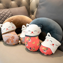 Day Style Hat-trick Cat U Type Pillow Protection Neck Pillow Office U Shape Pillow Neck Neck Close To Pillow Travel Sitting Car Portable Girl