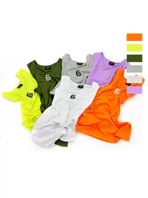 (sixth district)Jane series high-quality candy color embroidery logo short-sleeved basketball vest men's and women's summer tops