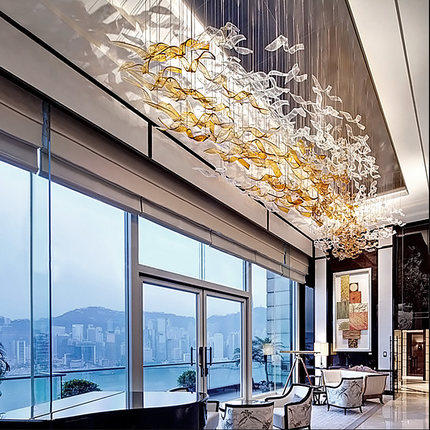 Large hotel lobby chandelier Sample house display center lamp project custom shopping mall hall art crystal lamp Creative ceiling lamp