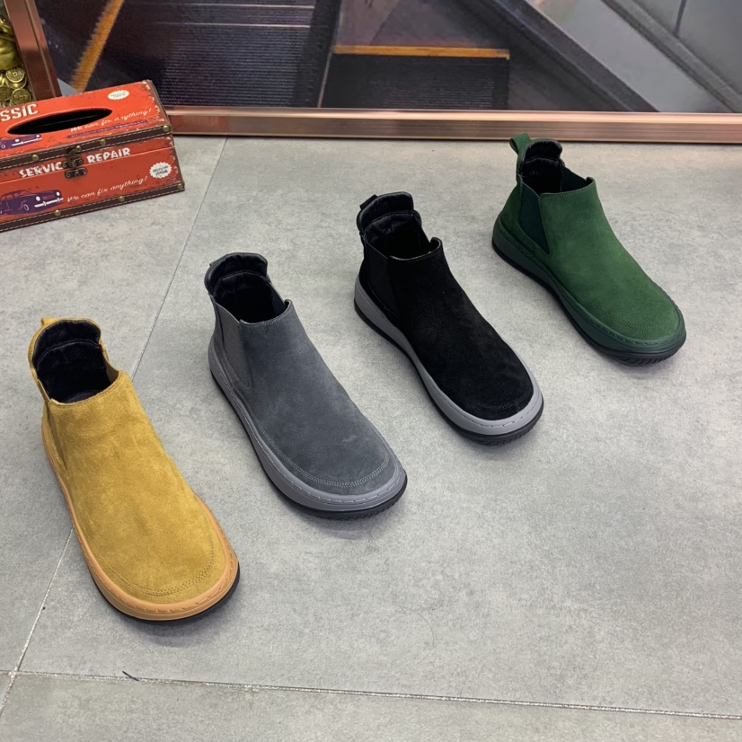 Men's shoes 2021 autumn frosted one-foot high-top casual all-match board shoes over-the-foot short boots spirit guy net red shoes