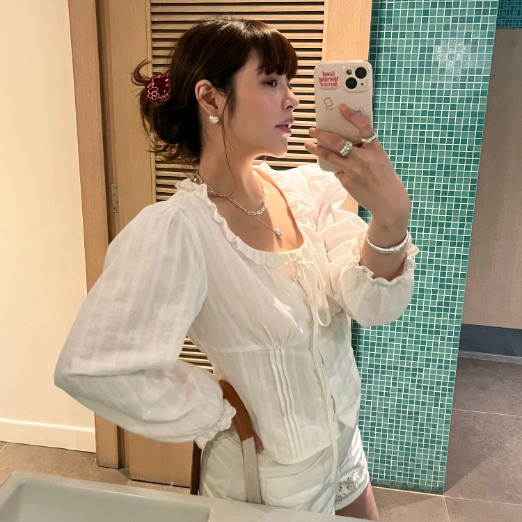 3Ts French Lace Embroidery Vintage Lace Blouse White Ruffled High-End Blouse with Ruffled Edges Shirt Top 3Ts French Lace Embroidery Vintage Lace Blouse White Ruffled High-End Blouse with Ruffled Edges Shirt Top