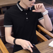 Amuda business short sleeve polo shirt men summer slim lapel mens T-shirt half sleeve Korean trend casual clothes