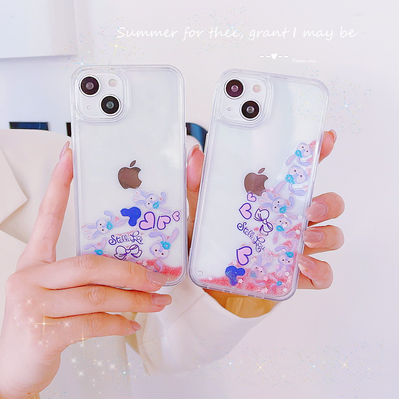 Suitable for Apple 13Promax quicksand mobile phone protective shell iphone12 11 rabbit cartoon protective cover X XR 8p