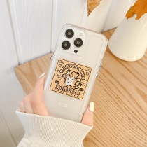 Apply Apple 13promax tiger year phone shell transparent iphone12 metal button 11 cartoon tiger shell