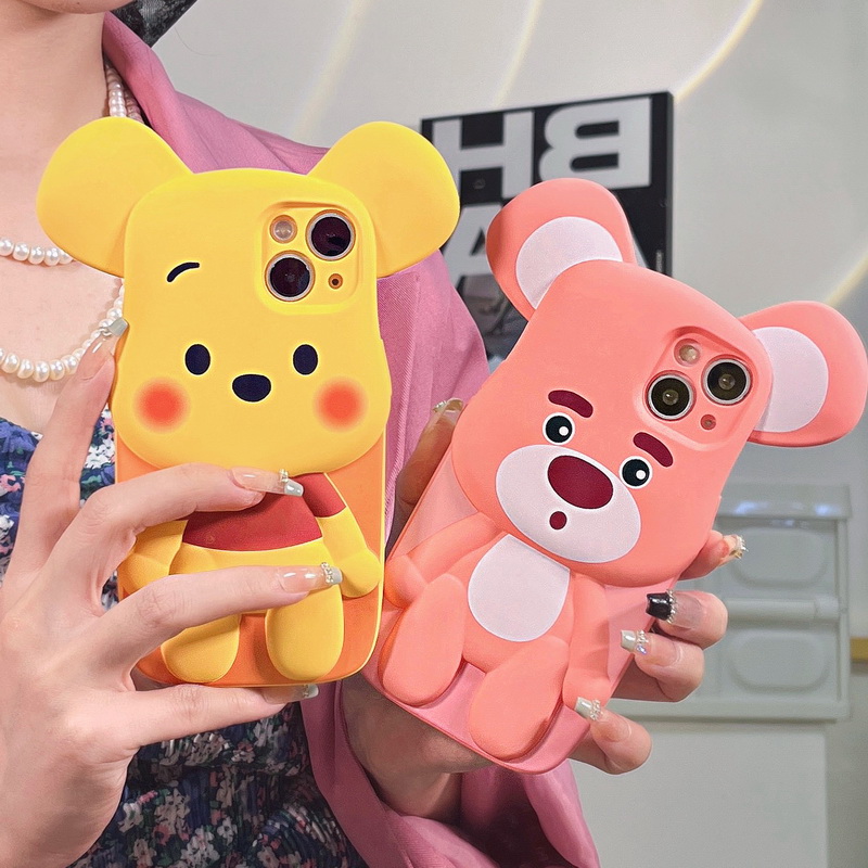 Bear ears suitable for Apple 13Promax mobile phone protective shell iphone12 cartoon cute protective cover 11 X XR XS
