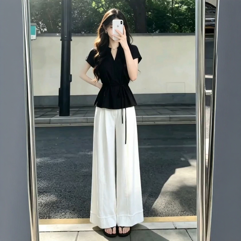 2026 Super Trendy Outfit: a Complete Set of Short-Sleeved T-Shirts for Women, Summer Wide-Leg Pants, Absolutely Stunning and Beautiful Two-Piece Set 2026 Super Trendy Outfit: a Complete Set of Short-Sleeved T-Shirts for Women, Summer Wide-Leg Pants, Absolutely Stunning and Beautiful Two-Piece Set