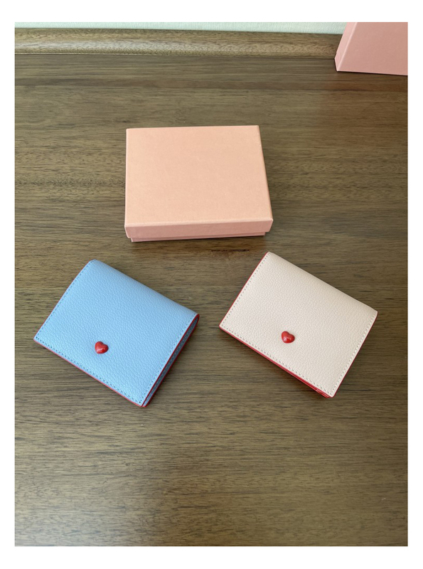 80% off Wallet Heart-Shaped Fresh Style Wallet Card Holder Clutch Coin Purse Women's Wallet Goat Pattern Cowhide Wallet