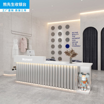 Stainless Steel Bar Desk Brief Modern Clothing Store Cashier Desk Light Lavish Beauty Salon Front Desk Table Womens Clothing Counter