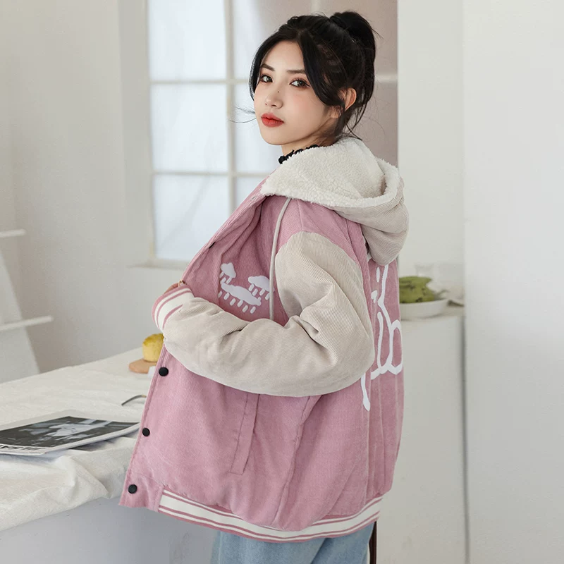 Demi-season warm down jacket for students, for secondary school, with little bears