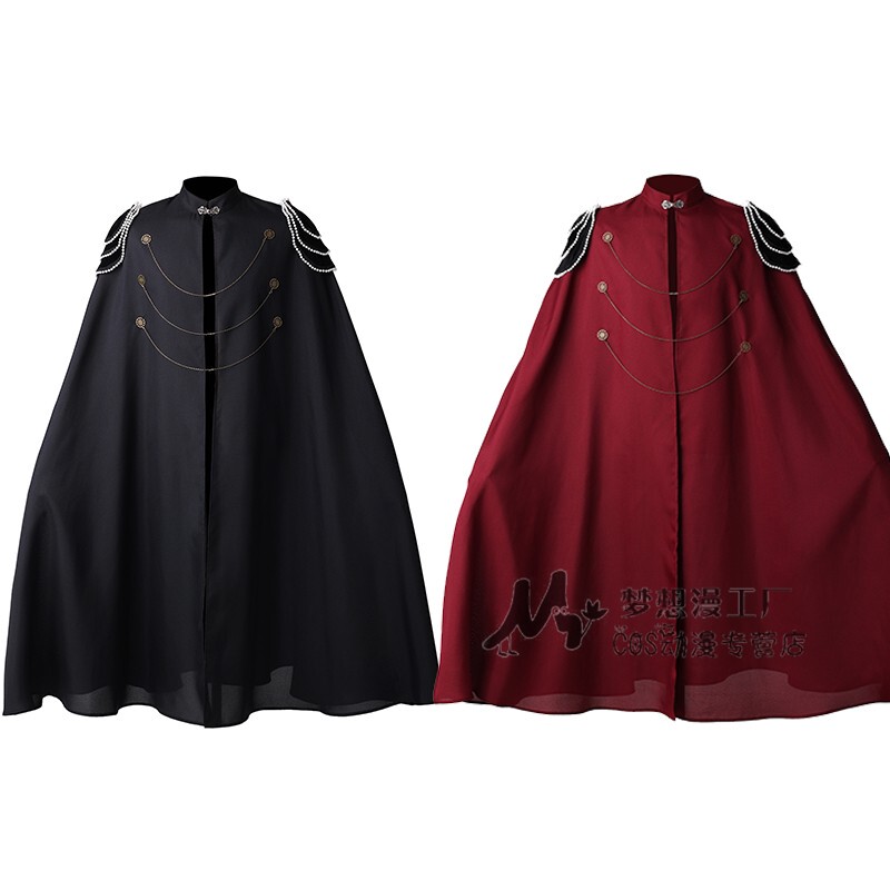 Medieval European Royal Cape with Padded Shoulders for Men and Women, Retro Beaded Curtain Gear Chain Hooded Cloak Performance Costume Medieval European Royal Cape with Padded Shoulders for Men and Women, Retro Beaded Curtain Gear Chain Hooded Cloak Performance Costume