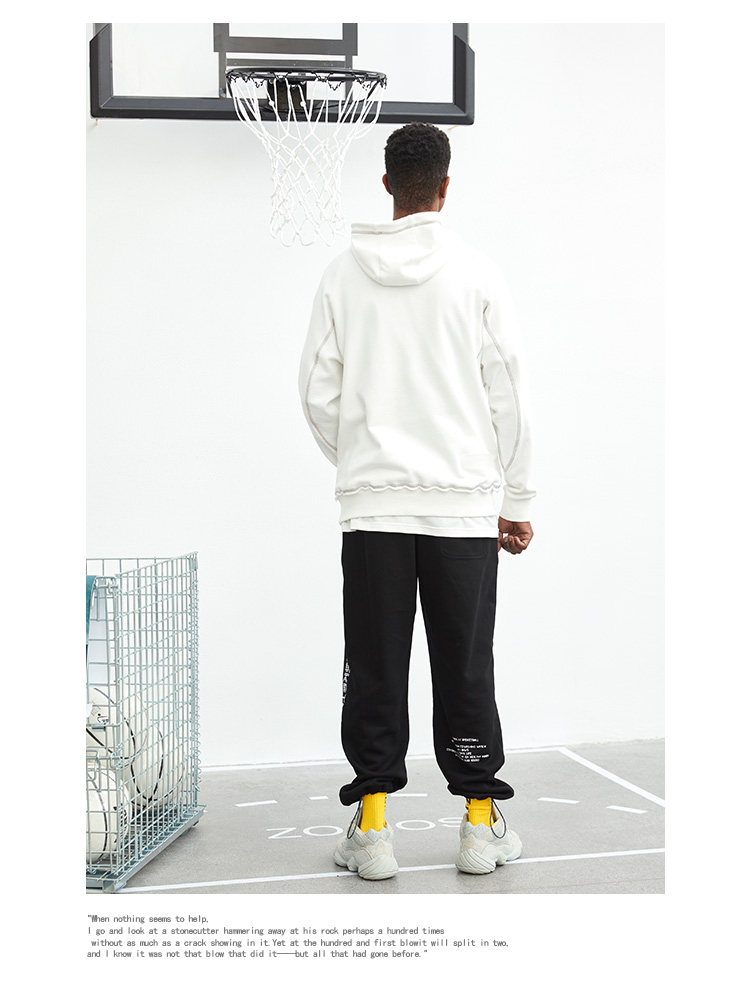 ZONOS 2019 xuân mới áo trùm đầu thể thao nam xu hướng lỏng áo sơ mi hoang dã - Thể thao lông cừu / jumper áo thun tay dài form rộng