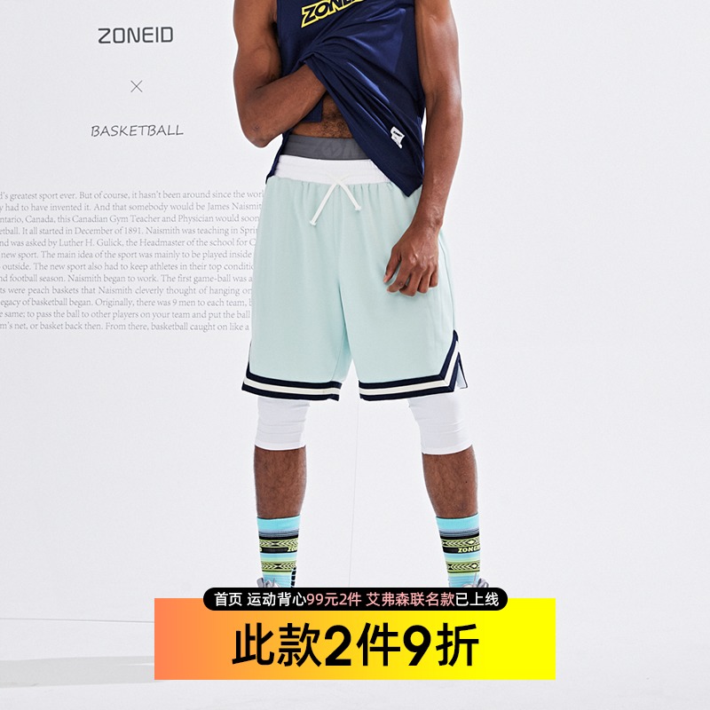 ZONEID summer American basketball shorts men's fashion loose casual fitness training quick-drying sports five-point pants