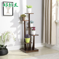 Good comrades flower shelf multi-storey indoor living room balcony bedroom pot stand floor shelf solid wood green flower stand