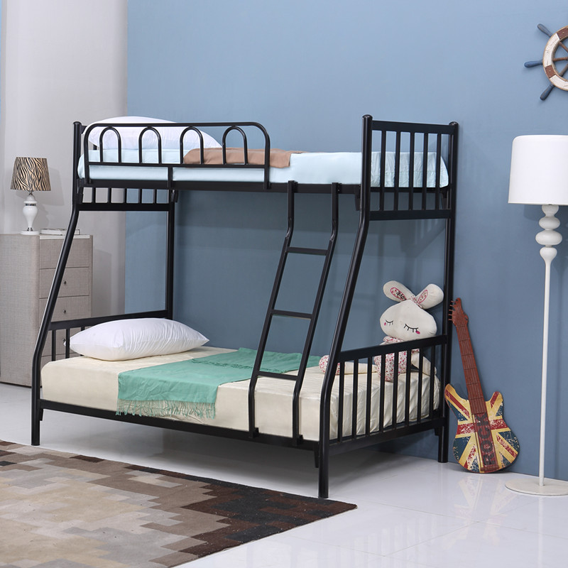 Small family type double iron art bed up and down double rent room High and low bed minimalist for single adults Garage up and down bed