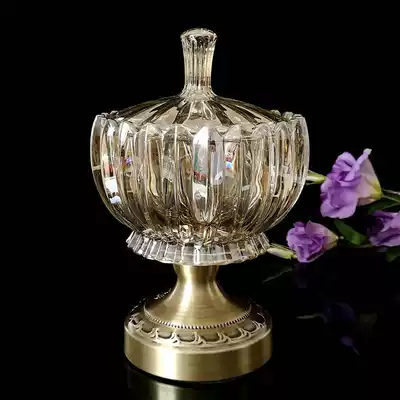Glass sugar jar with lid metal feet large crystal coffee sugar tank home creative living room snack jar wedding Nordic