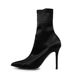 Stretch fabric sock boots stiletto pointed toe women's short boots 2024 new European station sexy high heel slim leg mid-calf boots