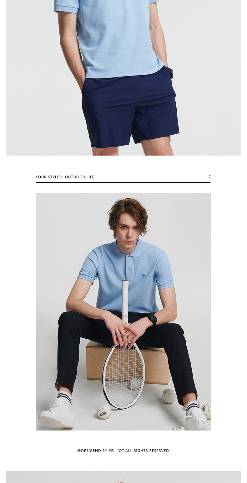 Pelliot và áo thể thao ngoài trời POLO Áo sơ mi nam xuân hè mới tay ngắn thương hiệu ve áo thời trang áo thun cotton thể thao - Áo polo thể thao áo polo thể thao