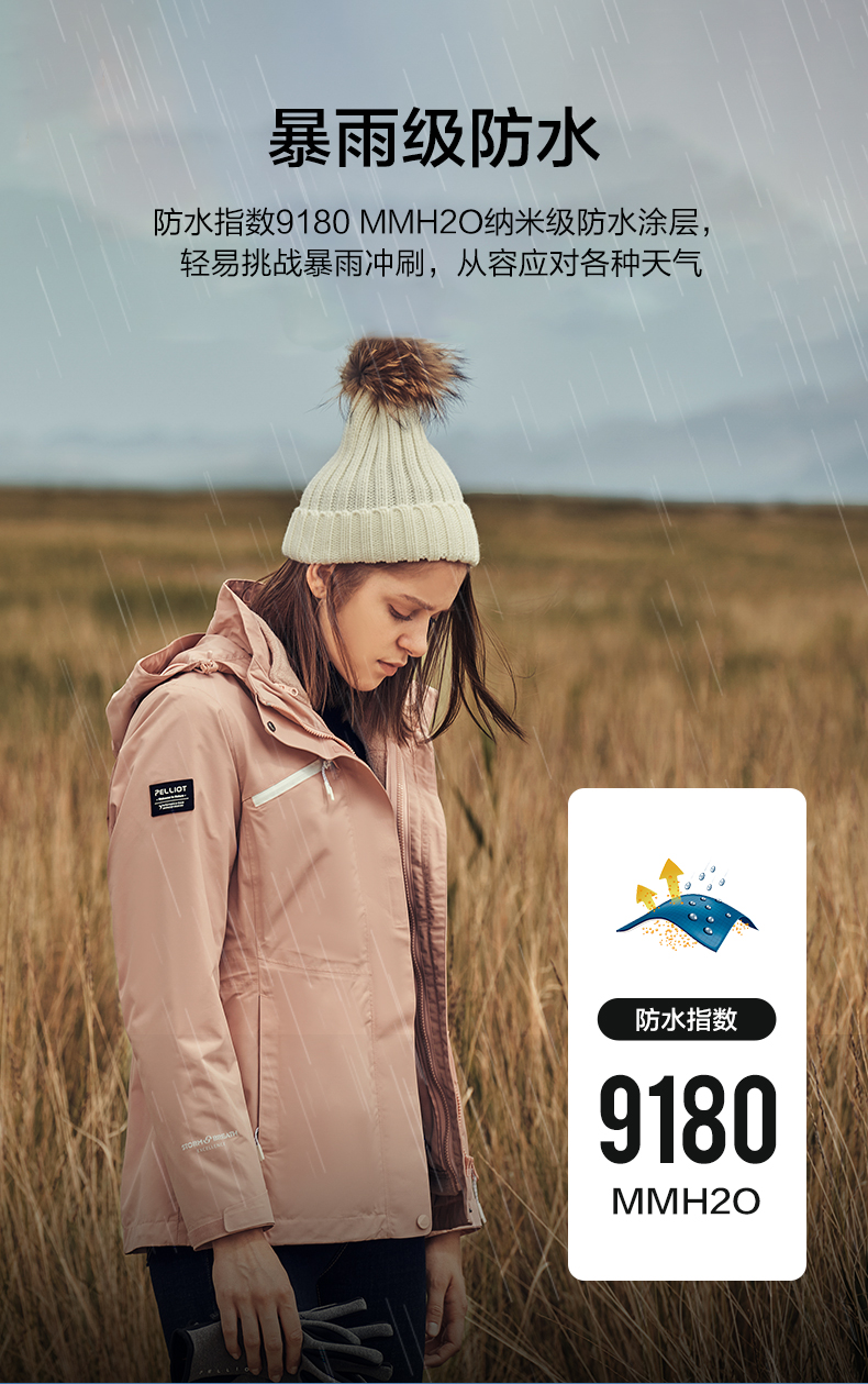 伯希和 Pelliot 男女三合一冲锋衣 YKK拉链 无惧暴雨 图6