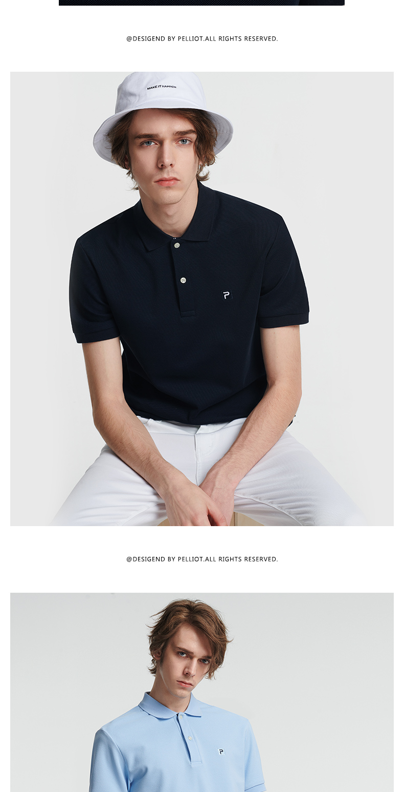 Pelliot và áo thể thao ngoài trời POLO Áo sơ mi nam xuân hè mới tay ngắn thương hiệu ve áo thời trang áo thun cotton thể thao - Áo polo thể thao áo polo thể thao