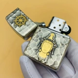 Оригинальная ветрозащитная креативная зажигалка на керосине, серебро 925 пробы