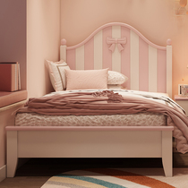 Childrens Bed Princess Bed Pink Bow Tie Bedroom Furniture Combination Suit 1 2m Small family girl Single beds