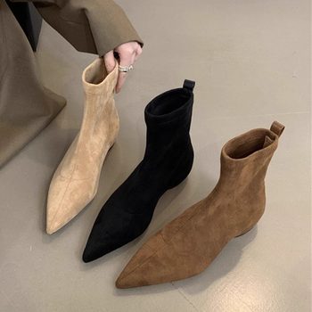 Spring and autumn single boots, short socks boots, short boots for women