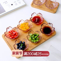Creative Cherry Blossom Taste Saucer Saucer Dish Glass Small Saucer Household Vinegar Dish Hot Pot Dip Dish Day Style Seasoning Dish Unleaded