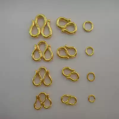 Gold necklace buckle hand buckle S buckle M buckle 999 full gold M Hook Head Pure Gold W Hook Head gold O ring DIY accessories