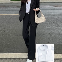 603 Changbai -Collar рубашка+брюки (эластичная талия) не разделяет четыре сезона