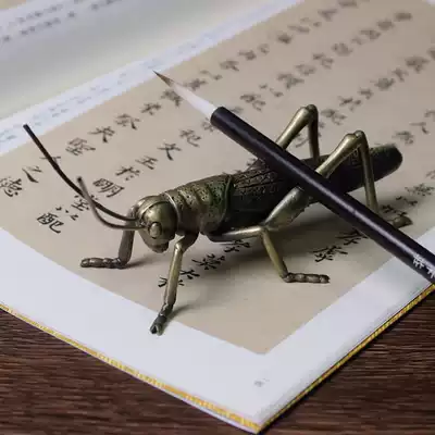  Copper alloy Mantis pen shelf Pen holder Pen holder Pen hanging brush Calligraphy stationery supplies