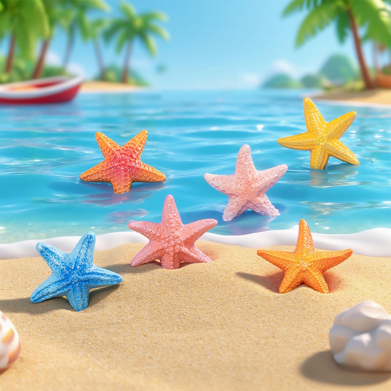 Micro-Landscape Creative Realistic Colorful Starfish Ocean Fish Tank Landscaping DIY Decoration Accessories Ecological Bottle Small Ornaments