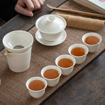 Ceramic kung fu tea set jade porcelain bowl teapot tea cup whole set of travel tea set Tea Ceremony home gift box