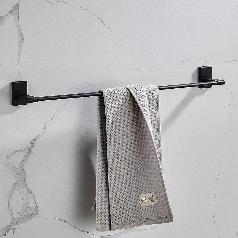 Black towel pole full copper towel rack Nordic bathroom Hardware Bathroom Handicap Toilet Wall Handscarf