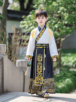 Hanfu Boys Spring and Autumn 2024 New Childrens Costume Boy Tang Suit Ancient Style Handsome Young Master Chinese Culture Performance Costume