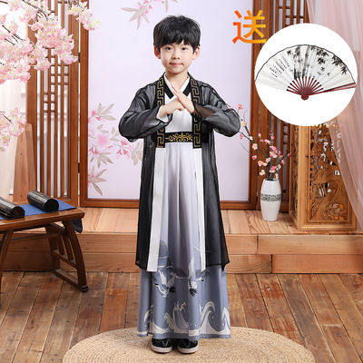 Boy's Hanfu ancient swordsman warrior film performance cosplay costumes for kids