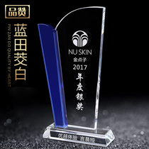 Lantian Zizhibai Yizi Crystal Trophy Medal Authorized Honor Brand Customized Customized Staff Leadership Competition Souvenirs
