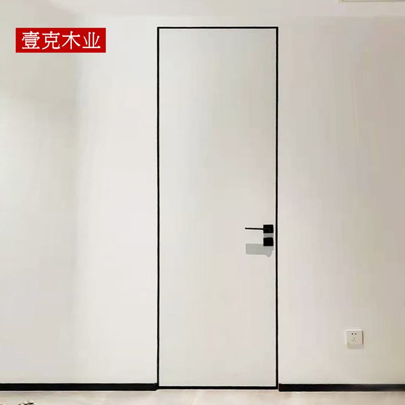 One gram wood industry very narrow borderless door invisible door modern minimalist narrow side paint-free door aluminum Wood ecological bedroom door