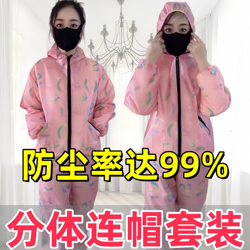 New Dust-Proof Coveralls, One-Piece Suit for Men and Women, Separate Suit with Hood, Loose-Fitting Workwear, Anti-Dirt Coveralls for Work